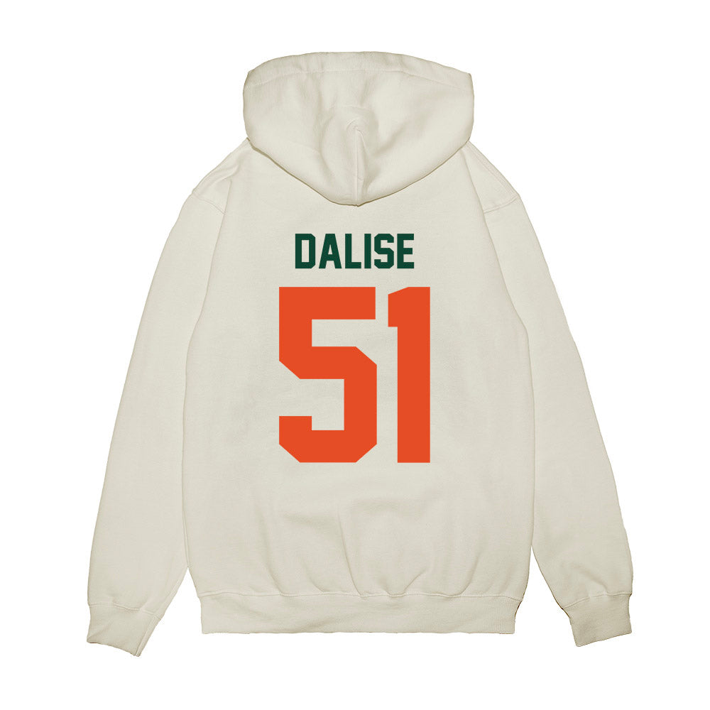 Miami - NCAA Football : Luke Dalise - Vintage Helmet Premium Hooded Sweatshirt-1