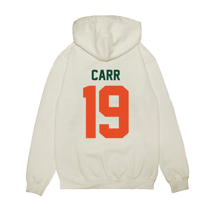 Miami - NCAA Football : Nyquavion Carr - Vintage Helmet Premium Hooded Sweatshirt-1