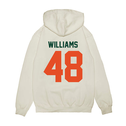 Miami - NCAA Football : Andres Williams - Vintage Helmet Premium Hooded Sweatshirt-1