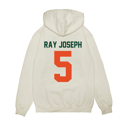Miami - NCAA Football : Ray Ray Joseph - Vintage Helmet Premium Hooded Sweatshirt-1