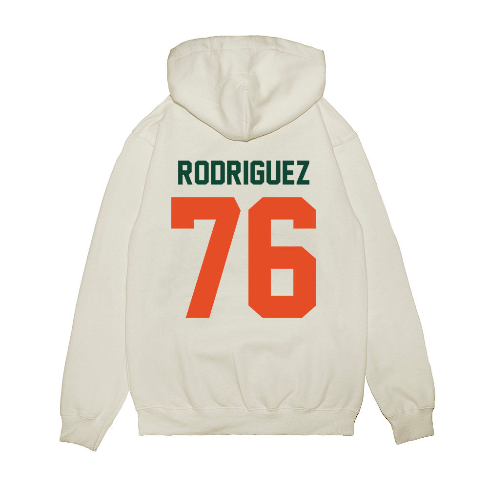 Miami - NCAA Football : Ryan Rodriguez - Vintage Helmet Premium Hooded Sweatshirt-1