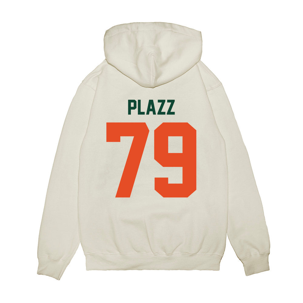 Miami - NCAA Football : Deryc Plazz - Vintage Helmet Premium Hooded Sweatshirt-1