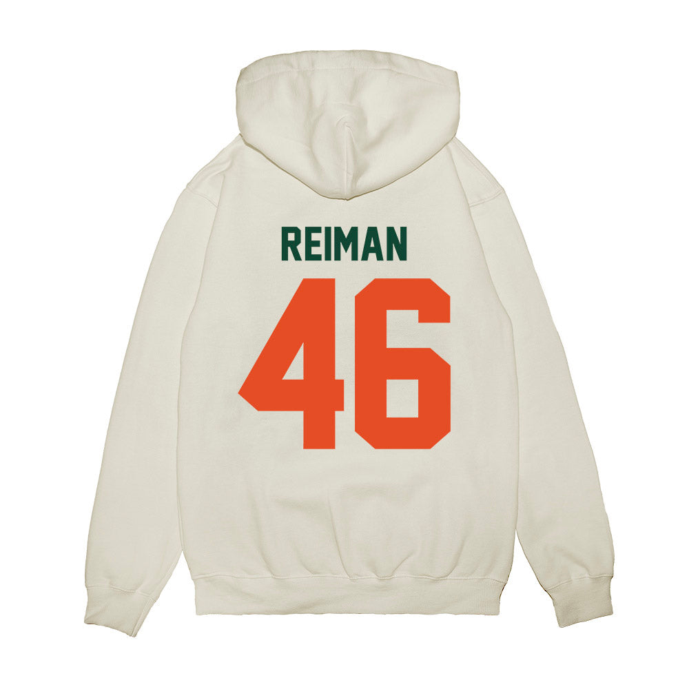 Miami - NCAA Football : Dylan Reiman - Vintage Helmet Premium Hooded Sweatshirt-1