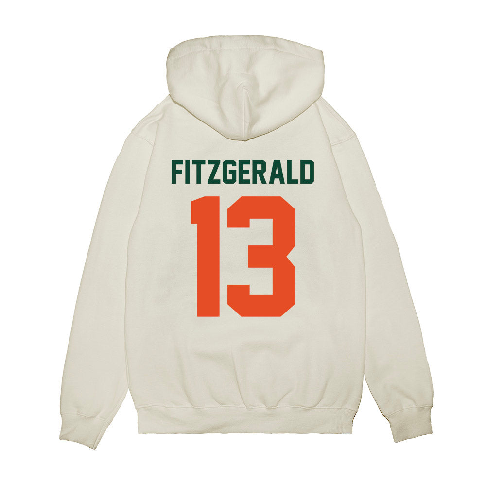 Miami - NCAA Football : Bryce Fitzgerald - Vintage Helmet Premium Hooded Sweatshirt-1