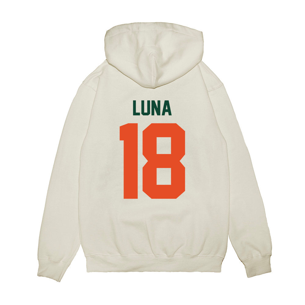 Miami - NCAA Football : Riply Luna - Vintage Helmet Premium Hooded Sweatshirt-1