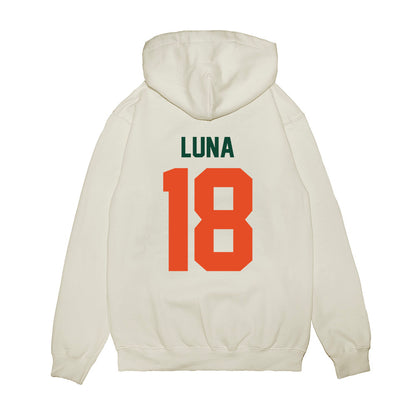 Miami - NCAA Football : Riply Luna - Vintage Helmet Premium Hooded Sweatshirt-1