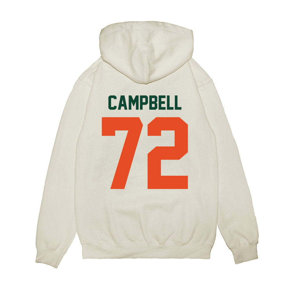 Miami - NCAA Football : Demetrius Campbell - Vintage Helmet Premium Hooded Sweatshirt-1