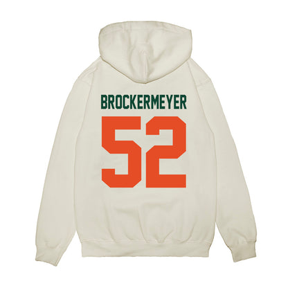 Miami - NCAA Football : James Brockermeyer - Vintage Helmet Premium Hooded Sweatshirt-1