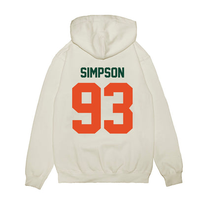 Miami - NCAA Football : Donta Simpson - Vintage Helmet Premium Hooded Sweatshirt-1