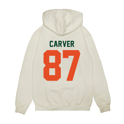 Miami - NCAA Football : Hunter Carver - Vintage Helmet Premium Hooded Sweatshirt-1