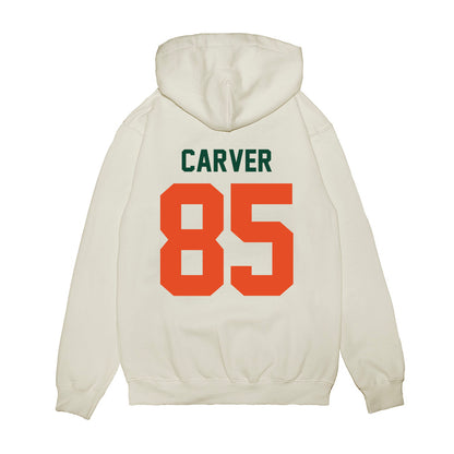 Miami - NCAA Football : Jackson Carver - Vintage Helmet Premium Hooded Sweatshirt-1