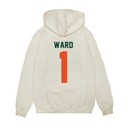 Miami - NCAA Football : Cam Ward - Vintage Helmet Premium Hooded Sweatshirt-1