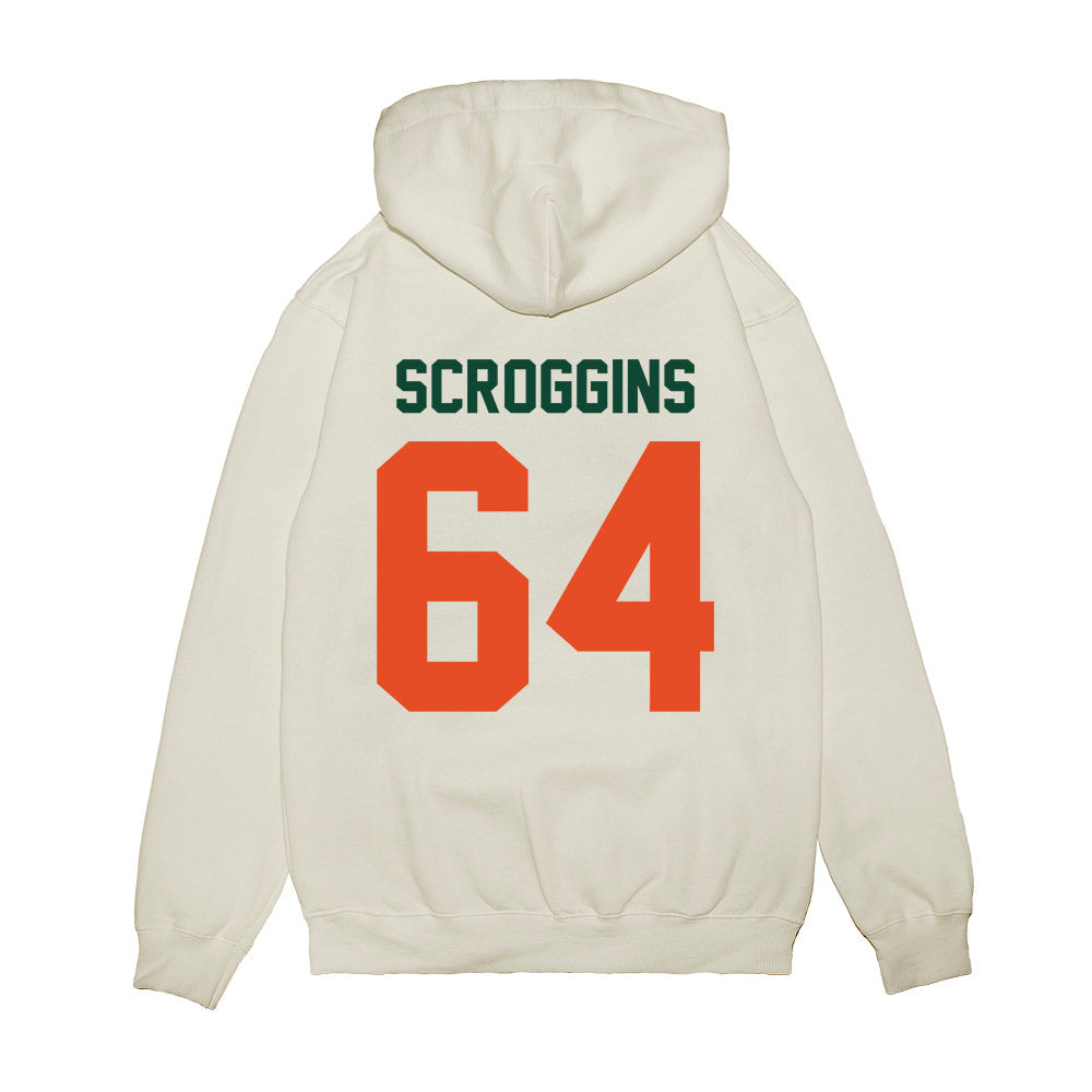 Miami - NCAA Football : Ralph Scroggins - Vintage Helmet Premium Hooded Sweatshirt-1