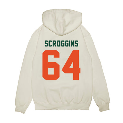 Miami - NCAA Football : Ralph Scroggins - Vintage Helmet Premium Hooded Sweatshirt-1