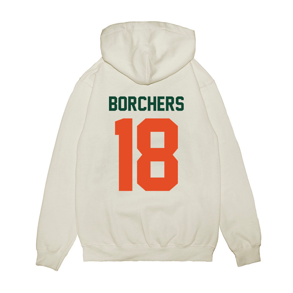 Miami - NCAA Football : Joe Borchers - Vintage Helmet Premium Hooded Sweatshirt-1