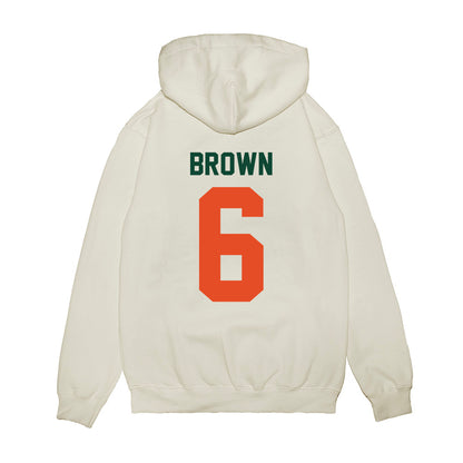 Miami - NCAA Football : CharMar Brown - Vintage Helmet Premium Hooded Sweatshirt-1