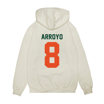 Miami - NCAA Football : Elijah Arroyo - Vintage Helmet Premium Hooded Sweatshirt-1