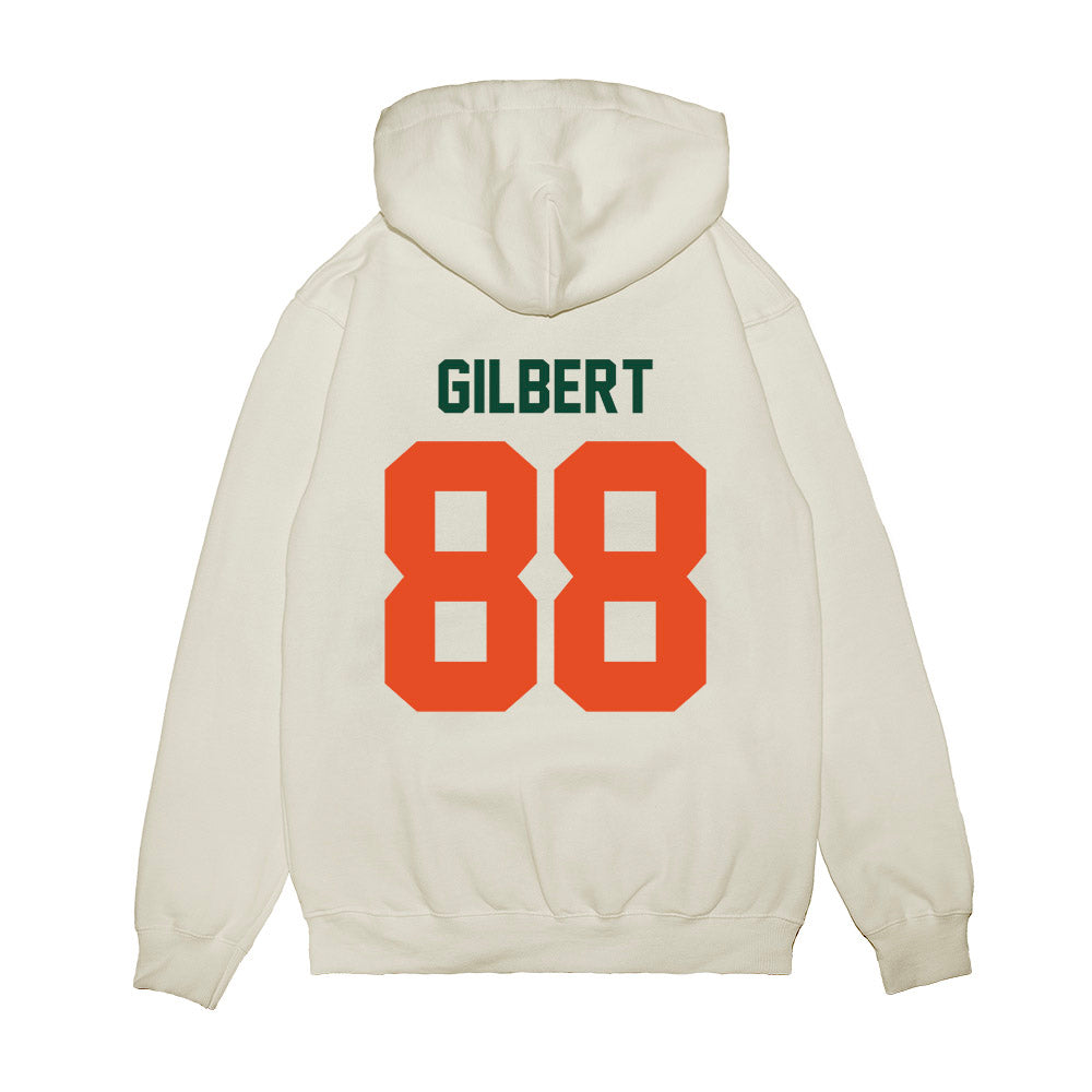 Miami - NCAA Football : Luka Gilbert - Vintage Helmet Premium Hooded Sweatshirt-1