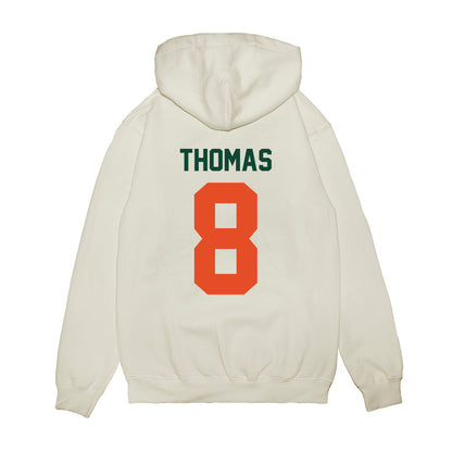 Miami - NCAA Football : Jakobe Thomas - Vintage Helmet Premium Hooded Sweatshirt-1