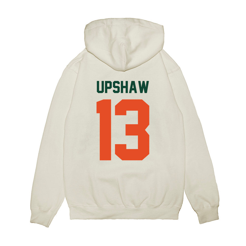 Miami - NCAA Football : Daylyn Upshaw - Vintage Helmet Premium Hooded Sweatshirt-1