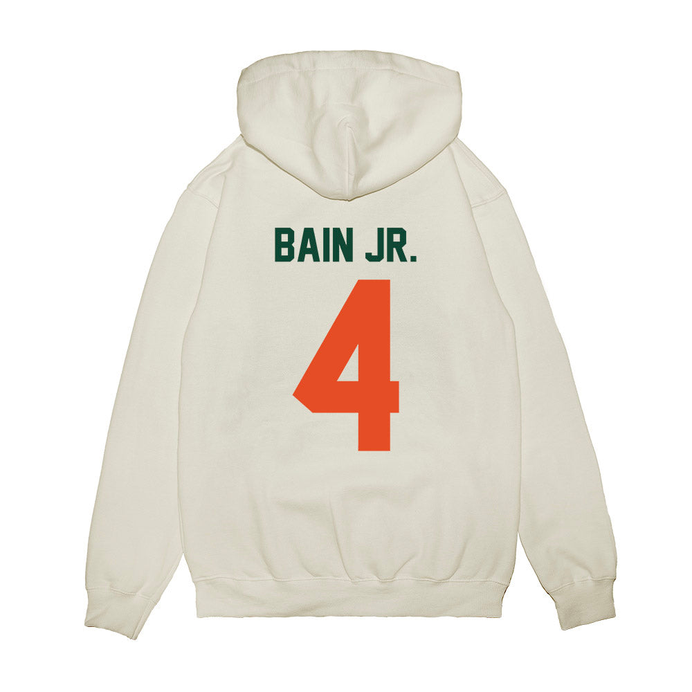 Miami - NCAA Football : Rueben Bain Jr. - Vintage Helmet Premium Hooded Sweatshirt-1