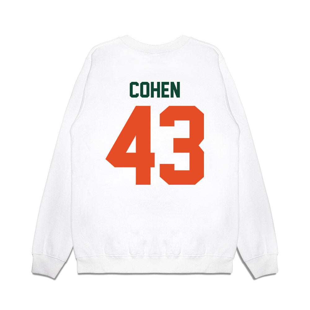 Miami - NCAA Football : Andrew Cohen - Vintage Helmet Premium Crewneck Sweatshirt-1