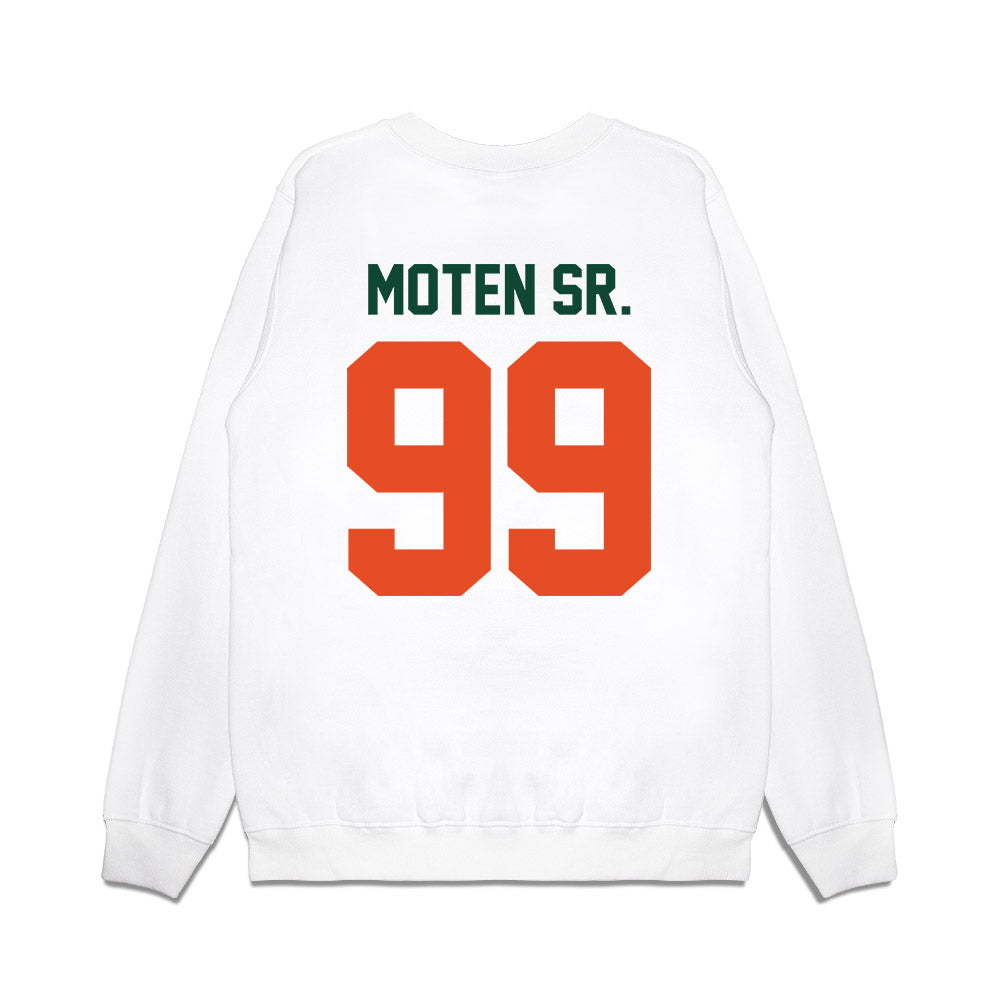 Miami - NCAA Football : Ahmad Moten Sr. - Vintage Helmet Premium Crewneck Sweatshirt-1