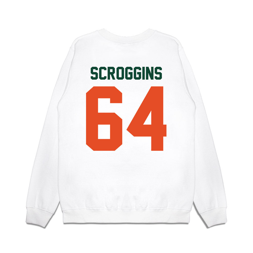 Miami - NCAA Football : Ralph Scroggins - Vintage Helmet Premium Crewneck Sweatshirt-1