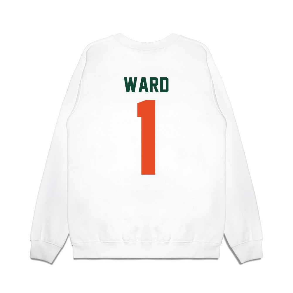 Miami - NCAA Football : Cam Ward - Vintage Helmet Premium Crewneck Sweatshirt-1