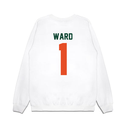 Miami - NCAA Football : Cam Ward - Vintage Helmet Premium Crewneck Sweatshirt-1