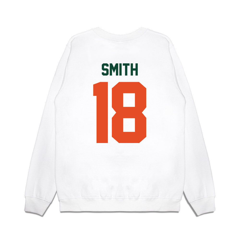 Miami - NCAA Football : Nikao Smith - Vintage Helmet Premium Crewneck Sweatshirt-1