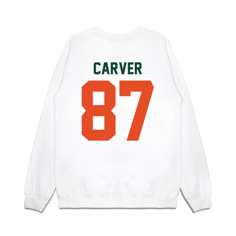 Miami - NCAA Football : Hunter Carver - Vintage Helmet Premium Crewneck Sweatshirt-1