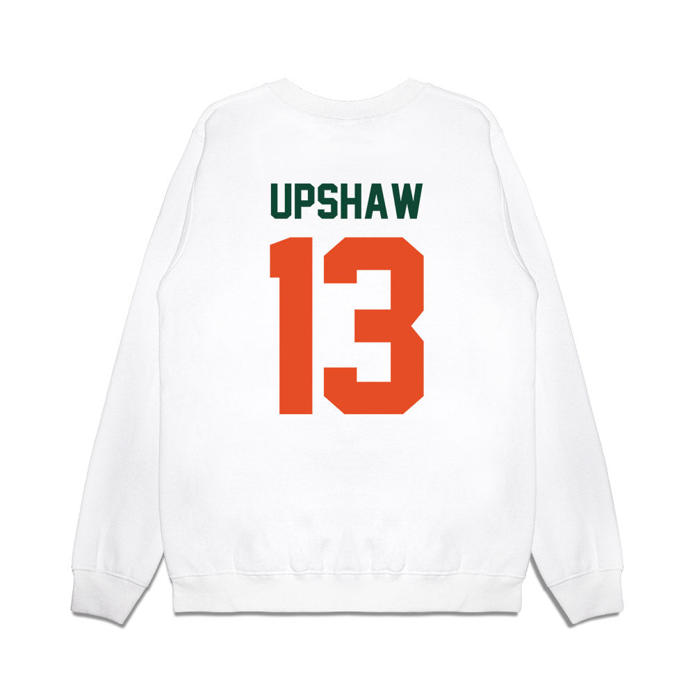 Miami - NCAA Football : Daylyn Upshaw - Vintage Helmet Premium Crewneck Sweatshirt-1