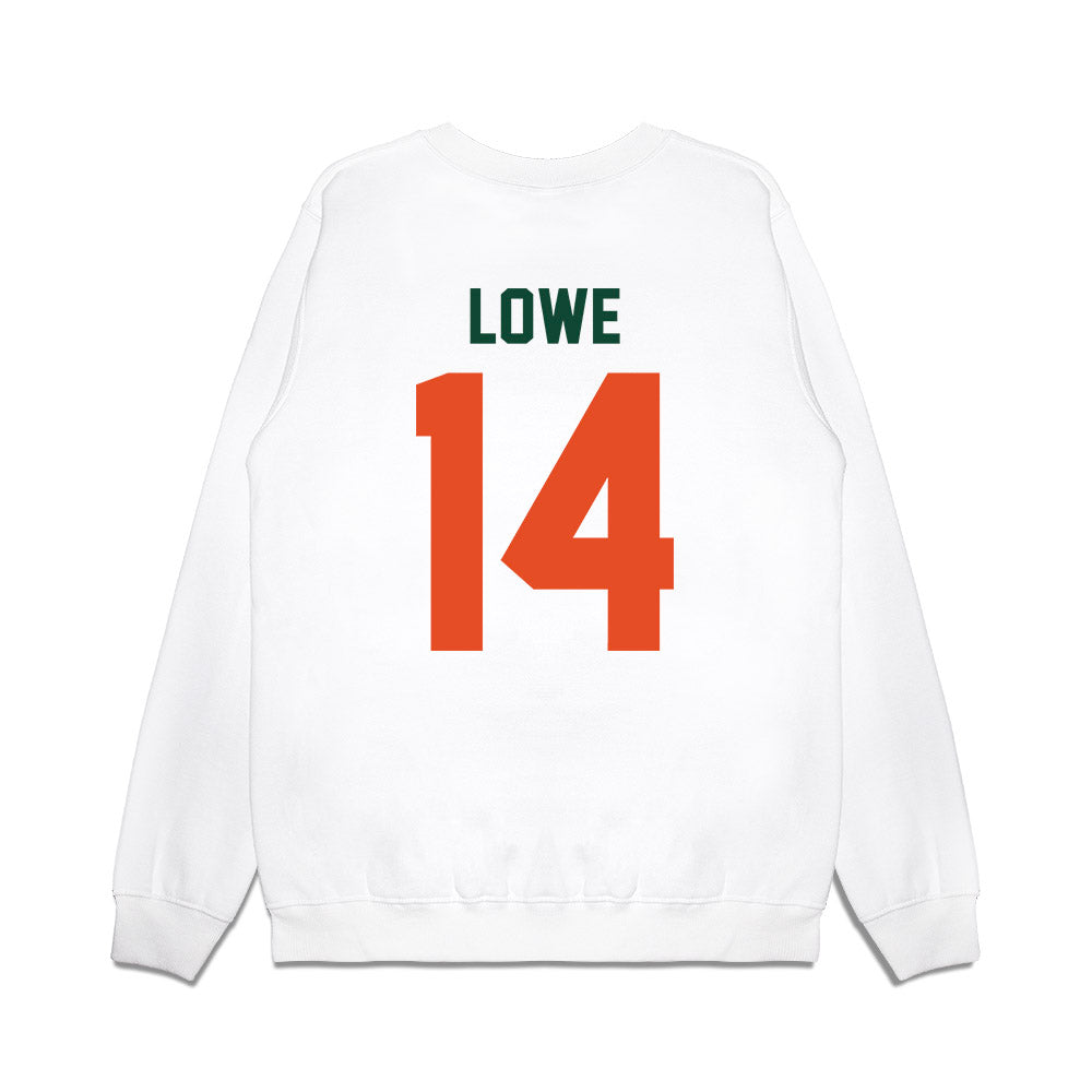 Miami - NCAA Football : Hayden Lowe - Vintage Helmet Premium Crewneck Sweatshirt-1