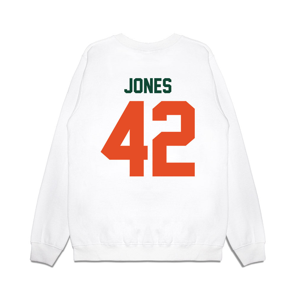 Miami - NCAA Football : Artavius Jones - Vintage Helmet Premium Crewneck Sweatshirt-1