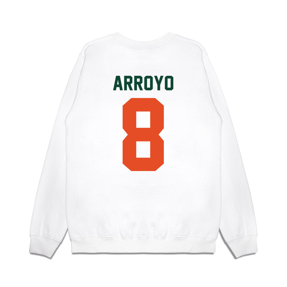 Miami - NCAA Football : Elijah Arroyo - Vintage Helmet Premium Crewneck Sweatshirt-1