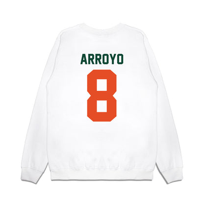 Miami - NCAA Football : Elijah Arroyo - Vintage Helmet Premium Crewneck Sweatshirt-1