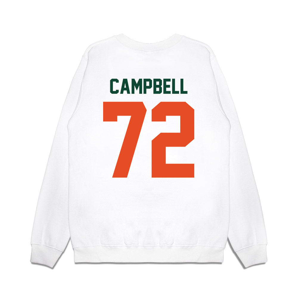 Miami - NCAA Football : Demetrius Campbell - Vintage Helmet Premium Crewneck Sweatshirt-1