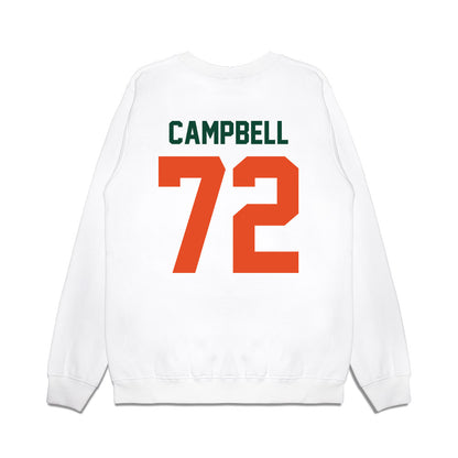 Miami - NCAA Football : Demetrius Campbell - Vintage Helmet Premium Crewneck Sweatshirt-1