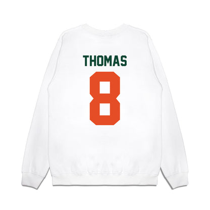 Miami - NCAA Football : Jakobe Thomas - Vintage Helmet Premium Crewneck Sweatshirt-1