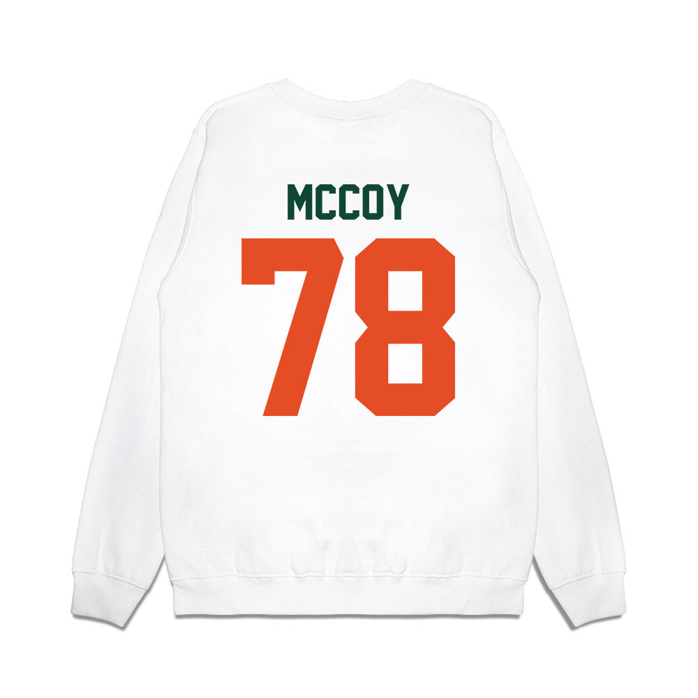 Miami - NCAA Football : Matthew McCoy - Vintage Helmet Premium Crewneck Sweatshirt-1