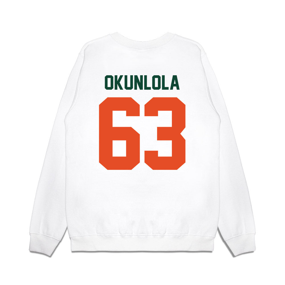 Miami - NCAA Football : Samson Okunlola - Vintage Helmet Premium Crewneck Sweatshirt-1