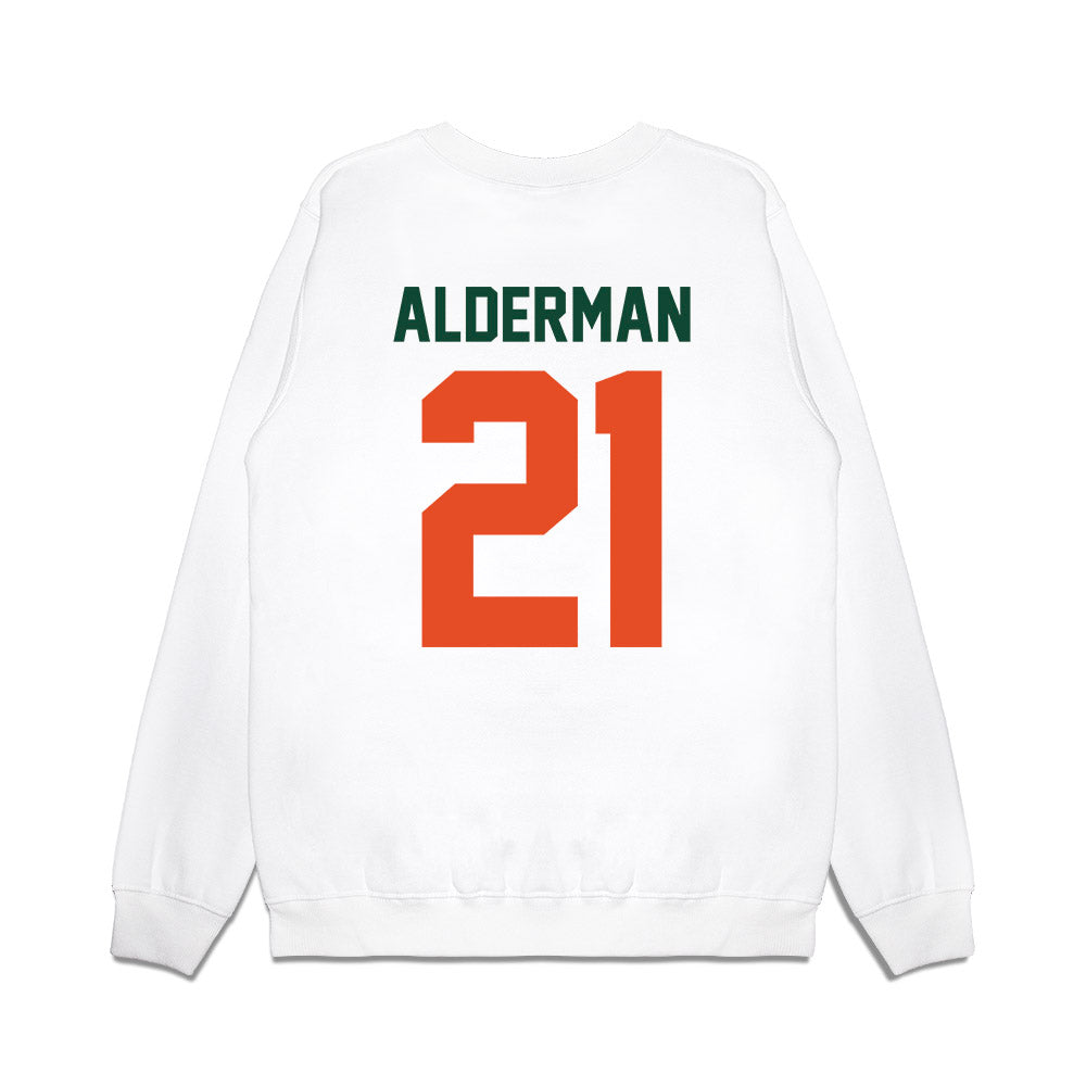 Miami - NCAA Football : Jaylin Alderman - Vintage Helmet Premium Crewneck Sweatshirt-1