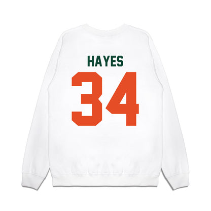 Miami - NCAA Football : Adarius Hayes - Vintage Helmet Premium Crewneck Sweatshirt-1