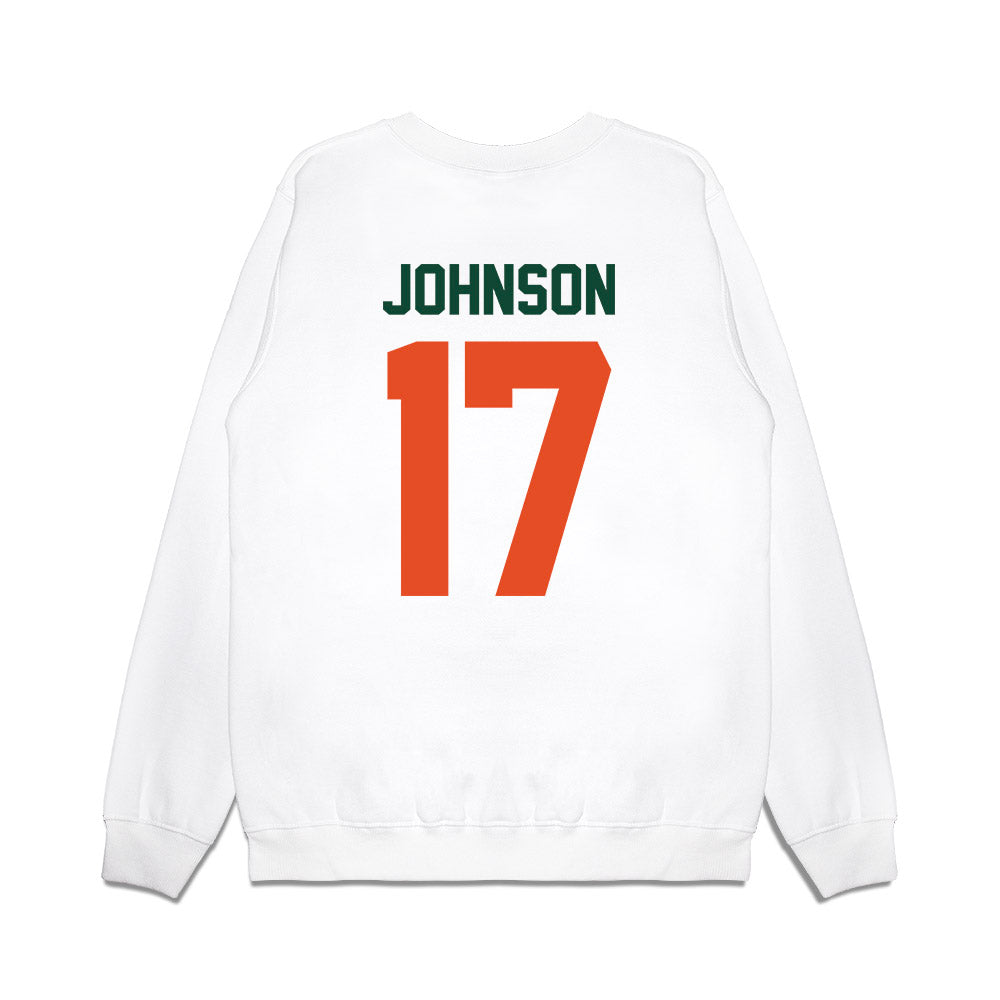 Miami - NCAA Football : Tony Johnson - Vintage Helmet Premium Crewneck Sweatshirt-1