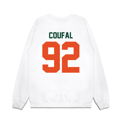 Miami - NCAA Football : Sam Coufal - Vintage Helmet Premium Crewneck Sweatshirt-1