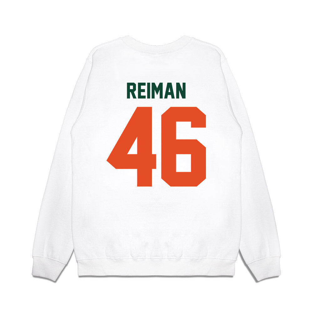 Miami - NCAA Football : Dylan Reiman - Vintage Helmet Premium Crewneck Sweatshirt-1