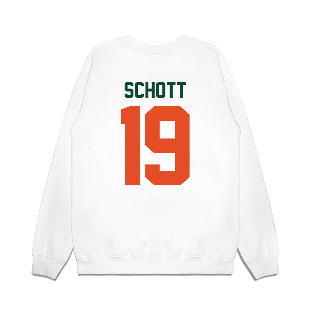 Miami - NCAA Football : Brock Schott - Vintage Helmet Premium Crewneck Sweatshirt-1