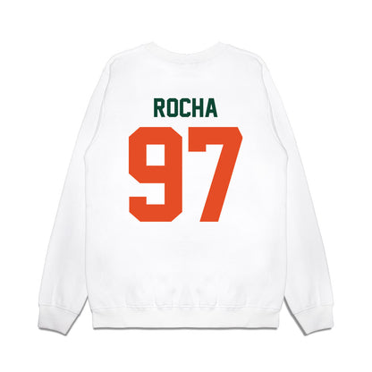 Miami - NCAA Football : Will Rocha - Vintage Helmet Premium Crewneck Sweatshirt-1