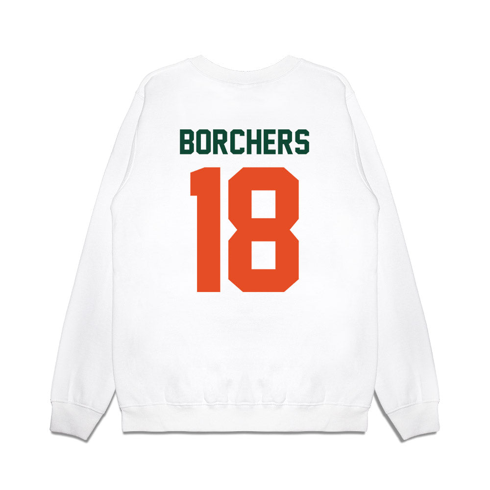 Miami - NCAA Football : Joe Borchers - Vintage Helmet Premium Crewneck Sweatshirt-1